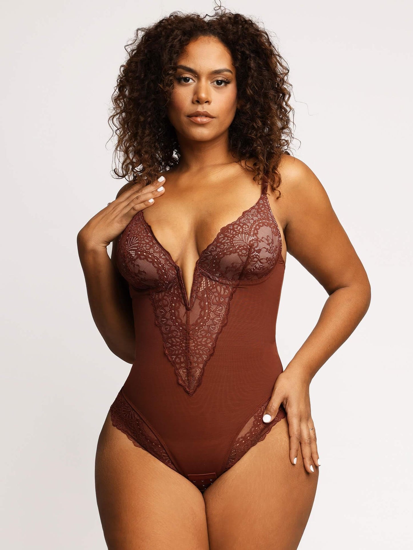 Body Gainant Dentelle - Décolleté en V