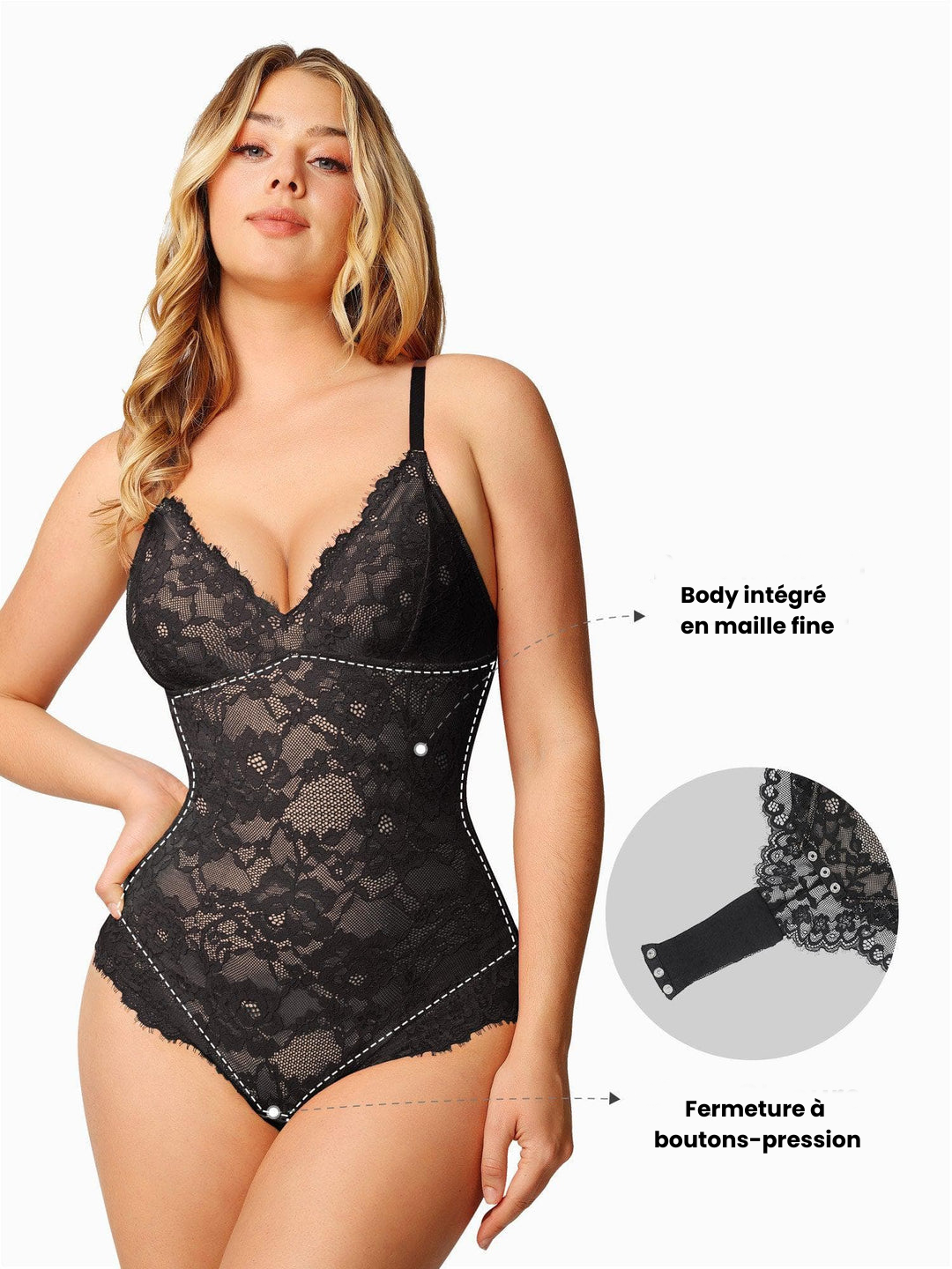 Body sculptant en dentelle intégrale