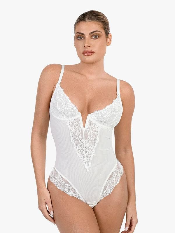 Body Gainant Dentelle - Décolleté en V