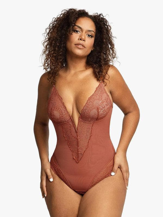 Body Gainant Dentelle - Décolleté en V