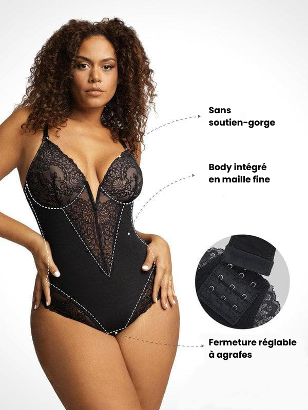 Body Gainant Dentelle - Décolleté en V